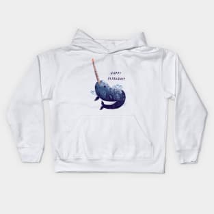 narwhal birthday Kids Hoodie